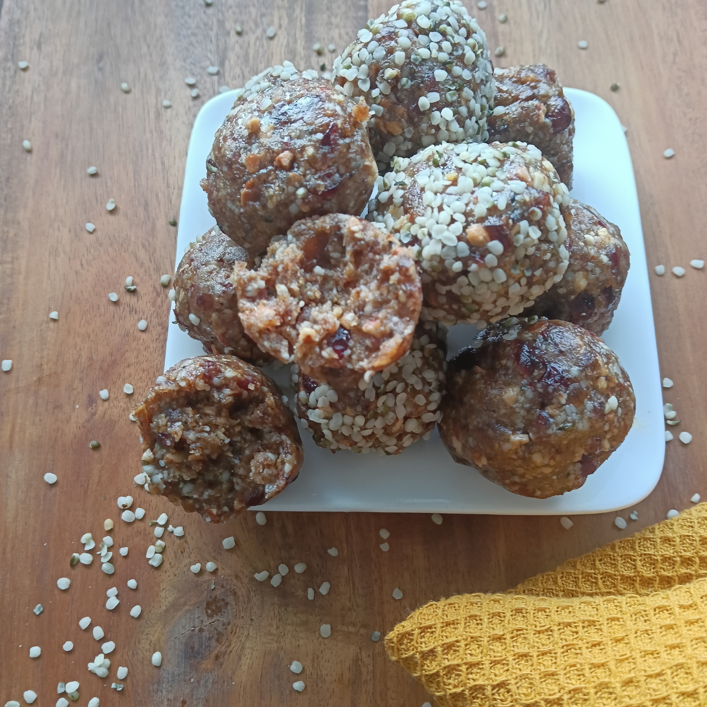 Cranberry Almond Hemp Heart Snack Balls