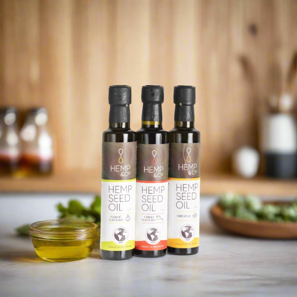 Bruschetta bread dipped in garlic hemp seed oil 